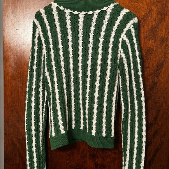 Collared Crochet Open-Stitch Cardigan Sweater Anthropologie - Picture 3 of 5